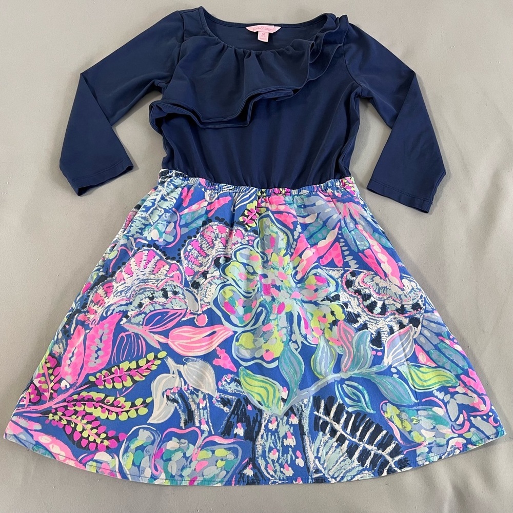 Lilly Pulitzer‎ Girls Size Medium ( 6-7) Fantasy Garden Hazel Dress EUC